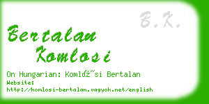 bertalan komlosi business card